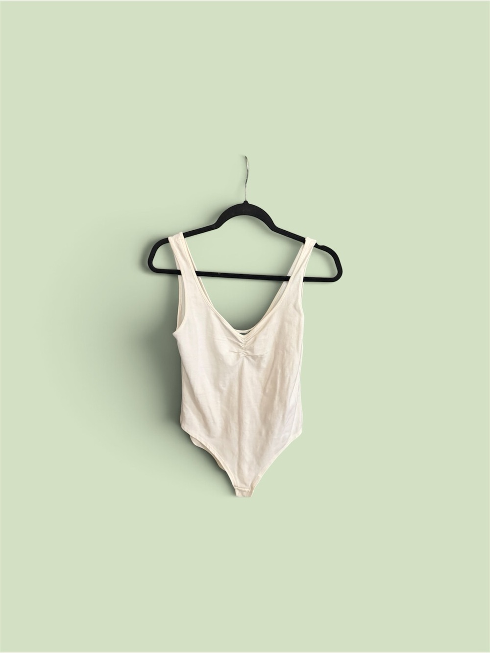 Forever 21 White V-Neck Tank Bodysuit